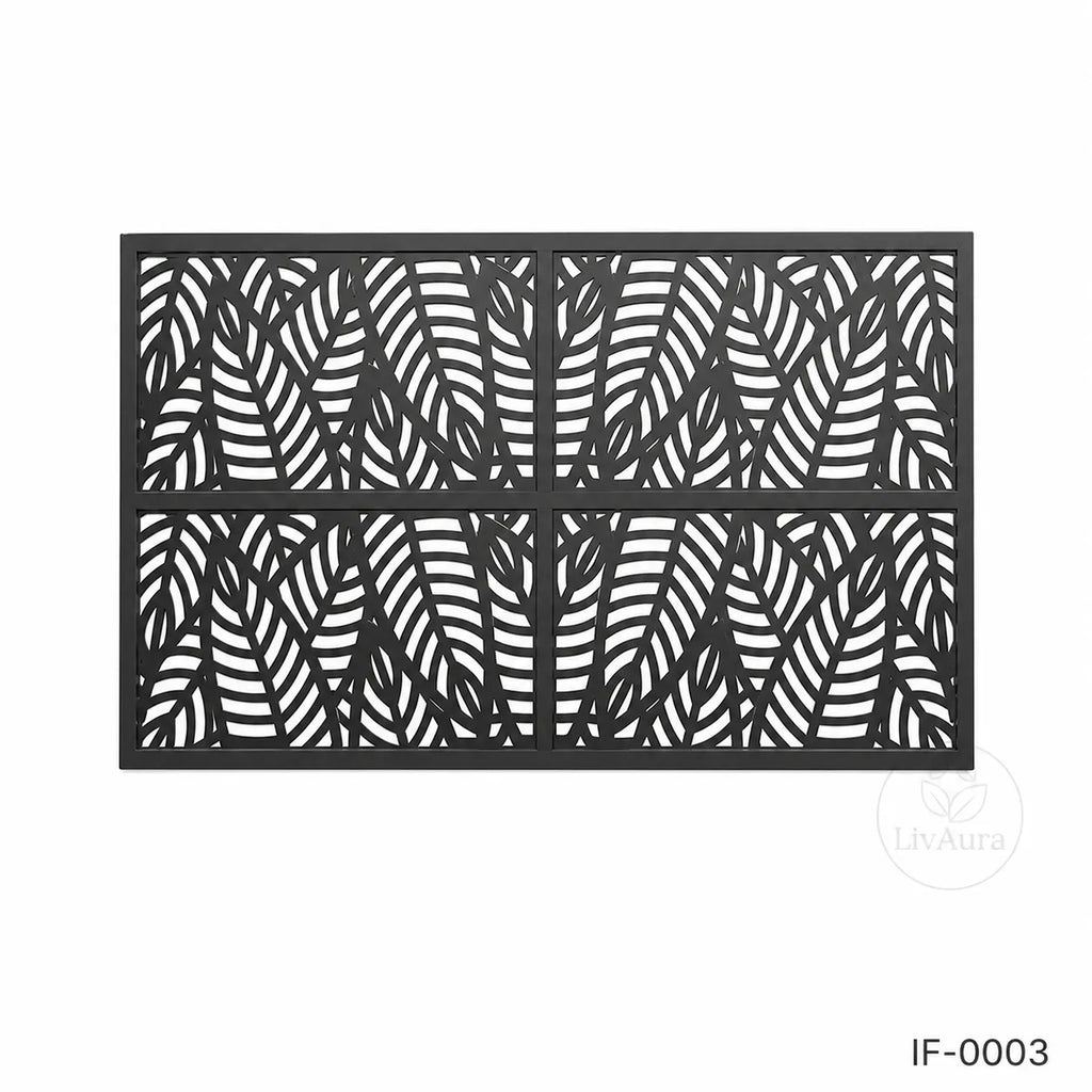 Modern Leaf Pattern Laser Cut Metal Privacy Screen Panel