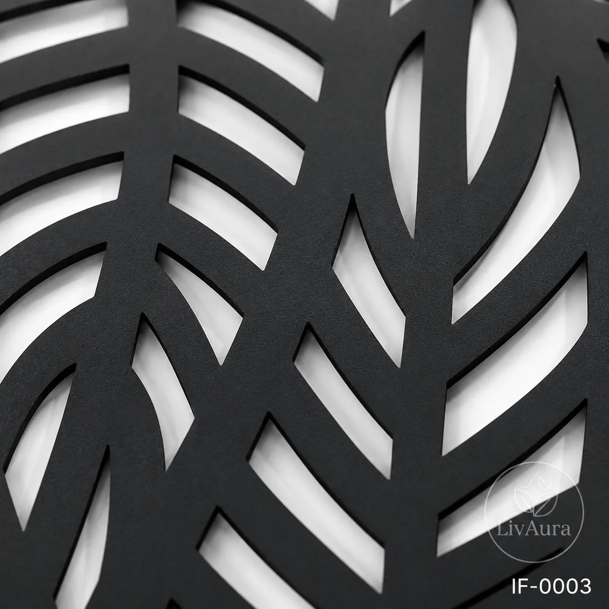 Modern Leaf Pattern Laser Cut Metal Privacy Screen Panel