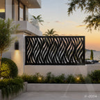 Modern Wave Pattern Laser Cut Metal Privacy Screen Panel