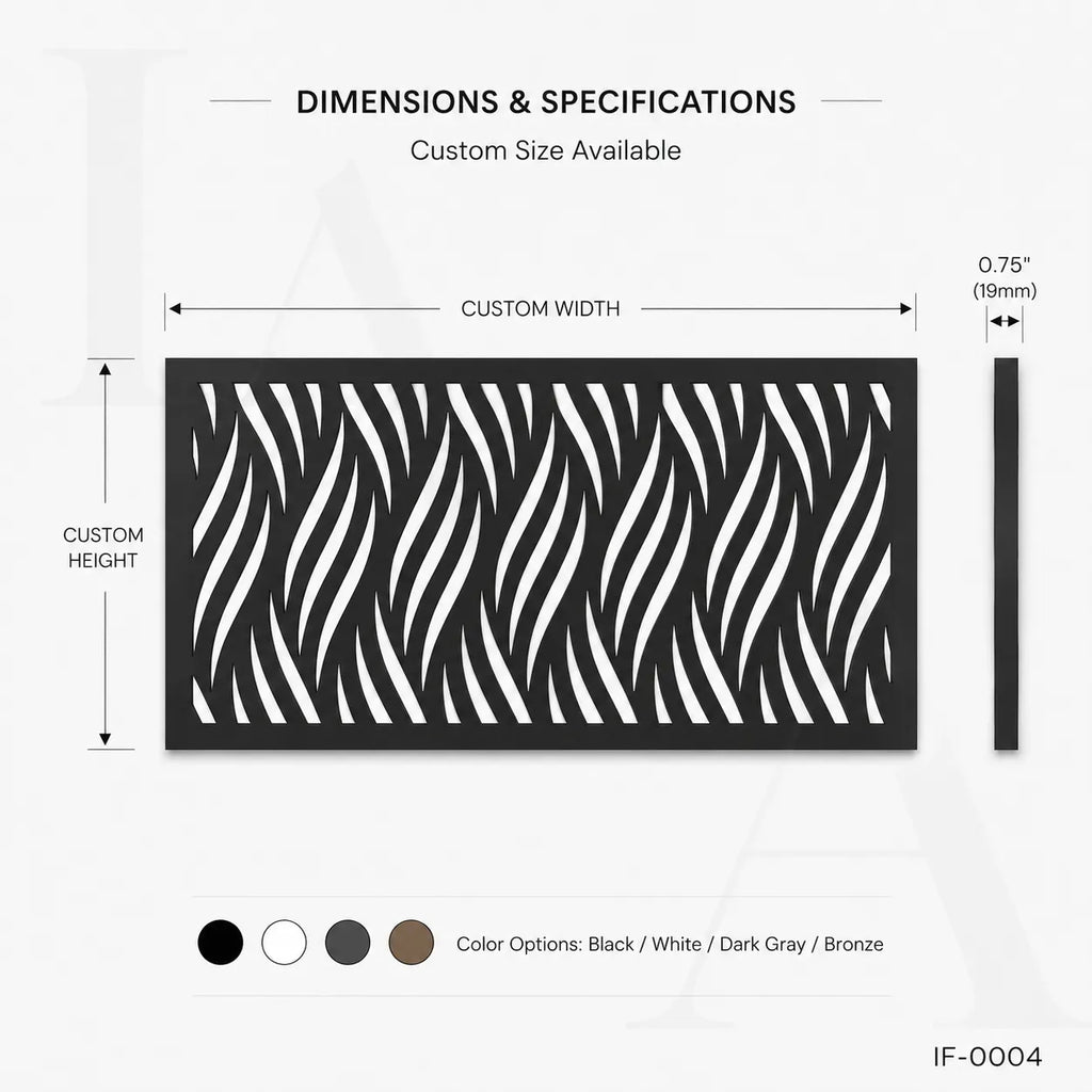 Modern Wave Pattern Laser Cut Metal Privacy Screen Panel