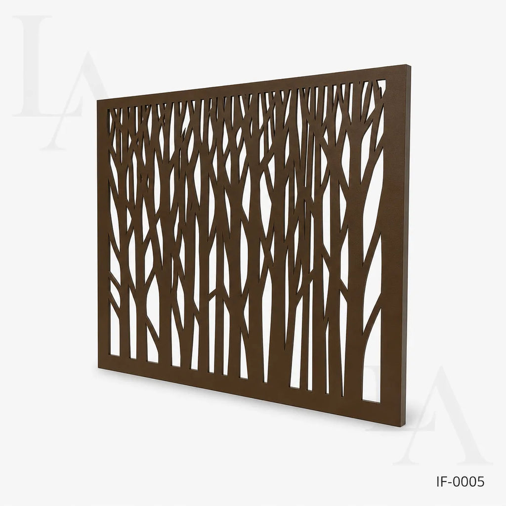 Modern Forest Pattern Laser Cut Metal Privacy Screen Panel