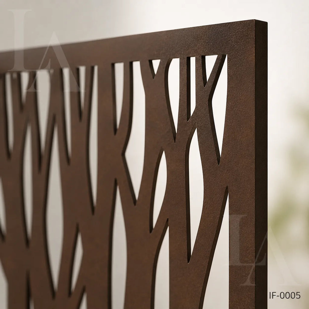 Modern Forest Pattern Laser Cut Metal Privacy Screen Panel