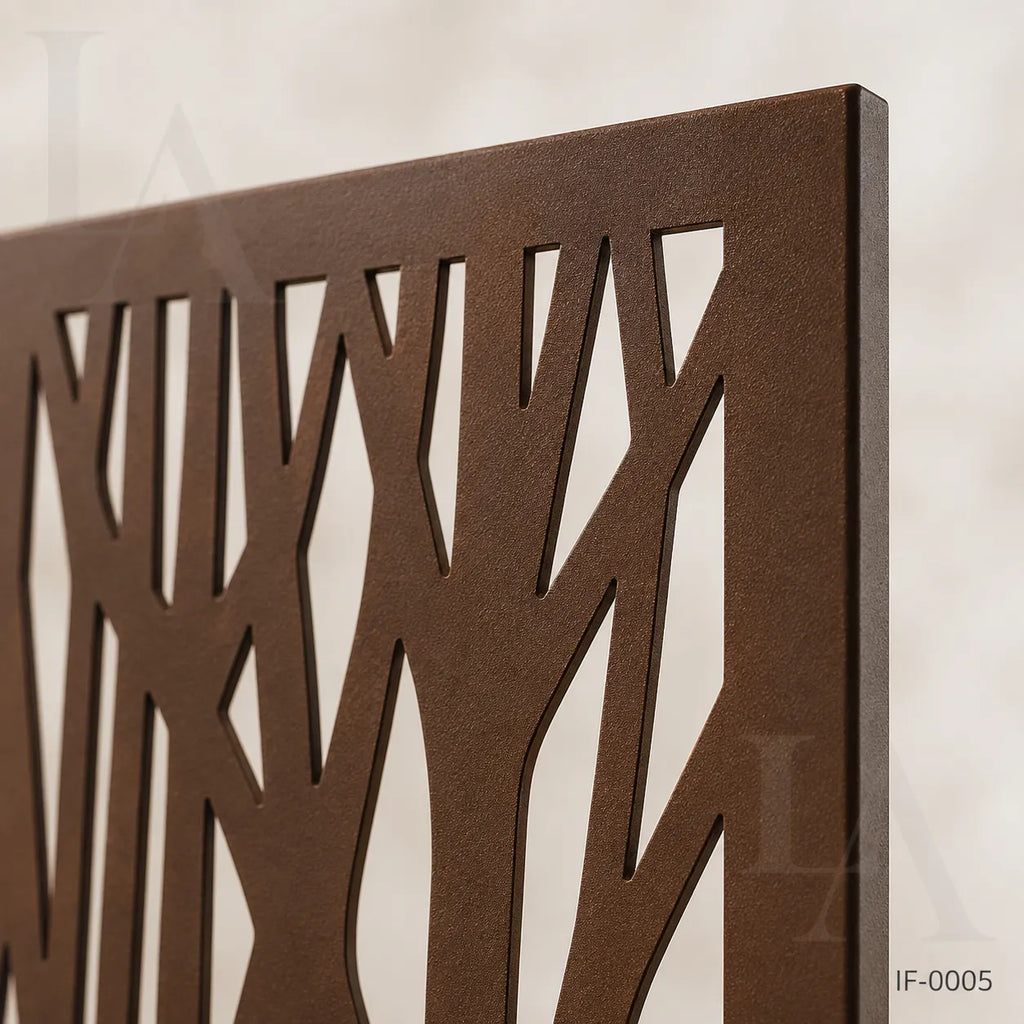Modern Forest Pattern Laser Cut Metal Privacy Screen Panel