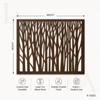 Modern Forest Pattern Laser Cut Metal Privacy Screen Panel