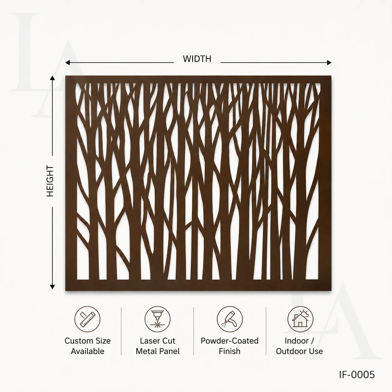 Modern Forest Pattern Laser Cut Metal Privacy Screen Panel