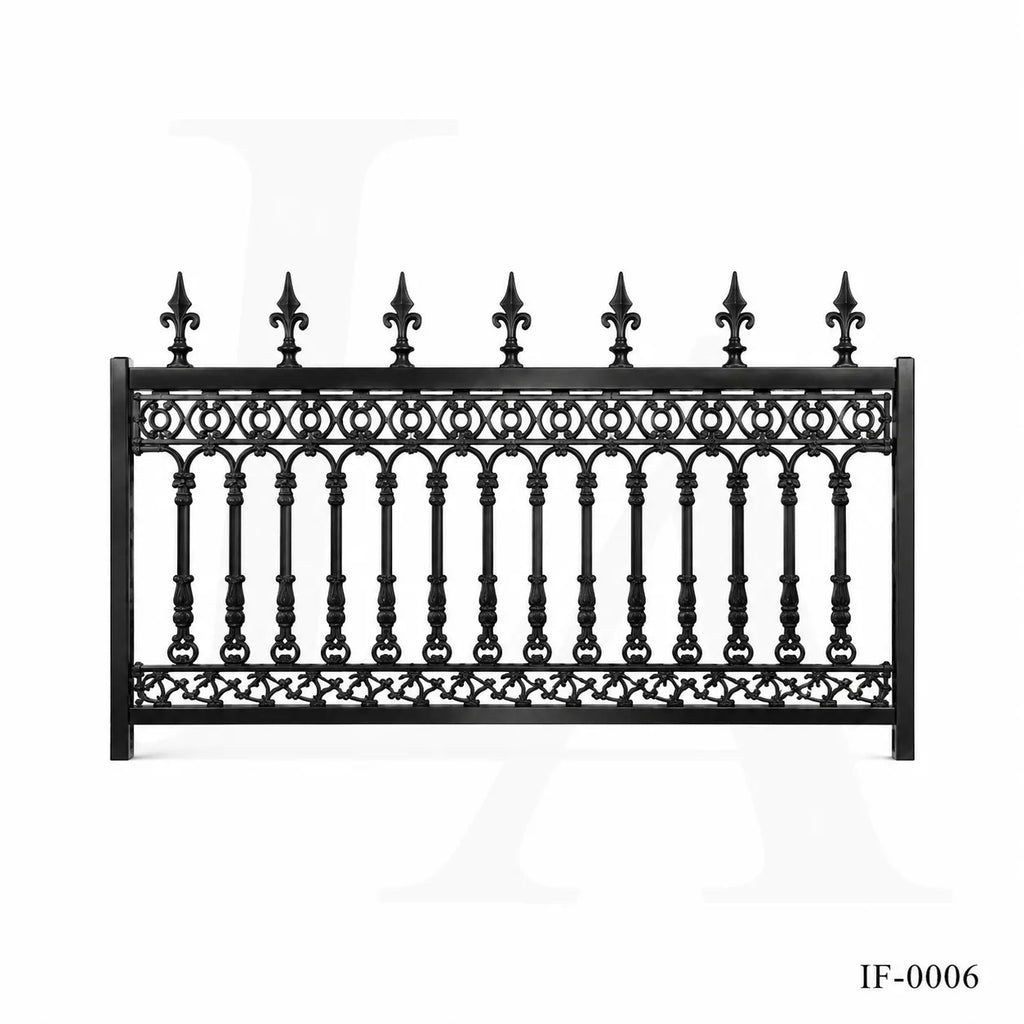 Classic Wrought Iron Ornamental Fence Panel