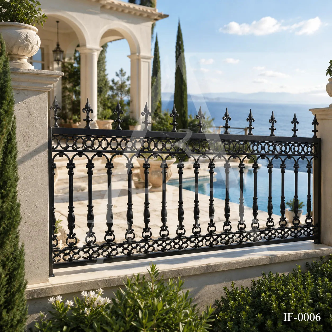 Classic Wrought Iron Ornamental Fence Panel