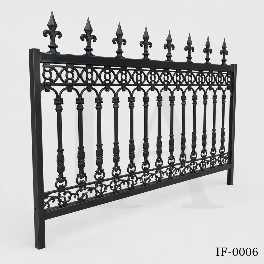 Classic Wrought Iron Ornamental Fence Panel