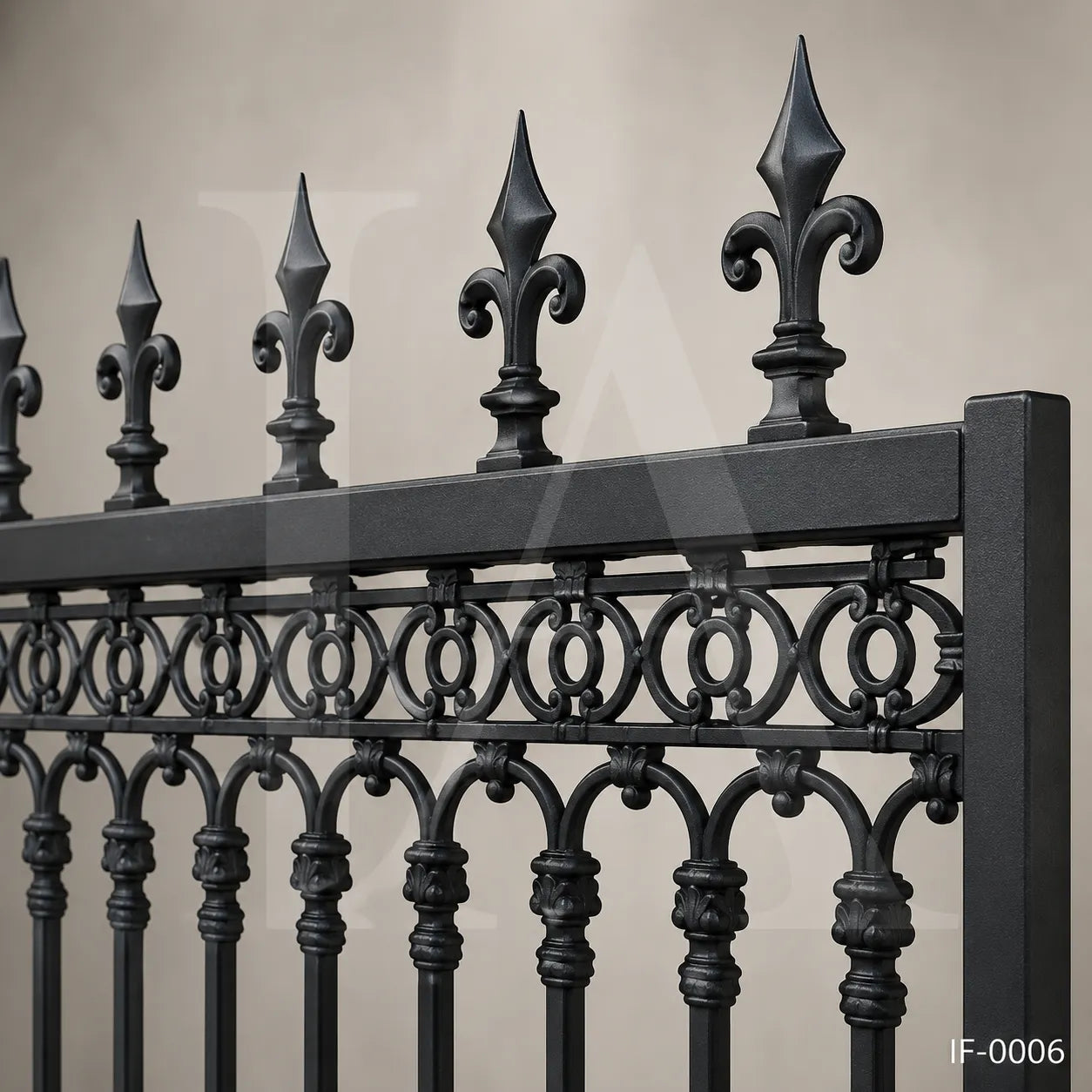 Classic Wrought Iron Ornamental Fence Panel