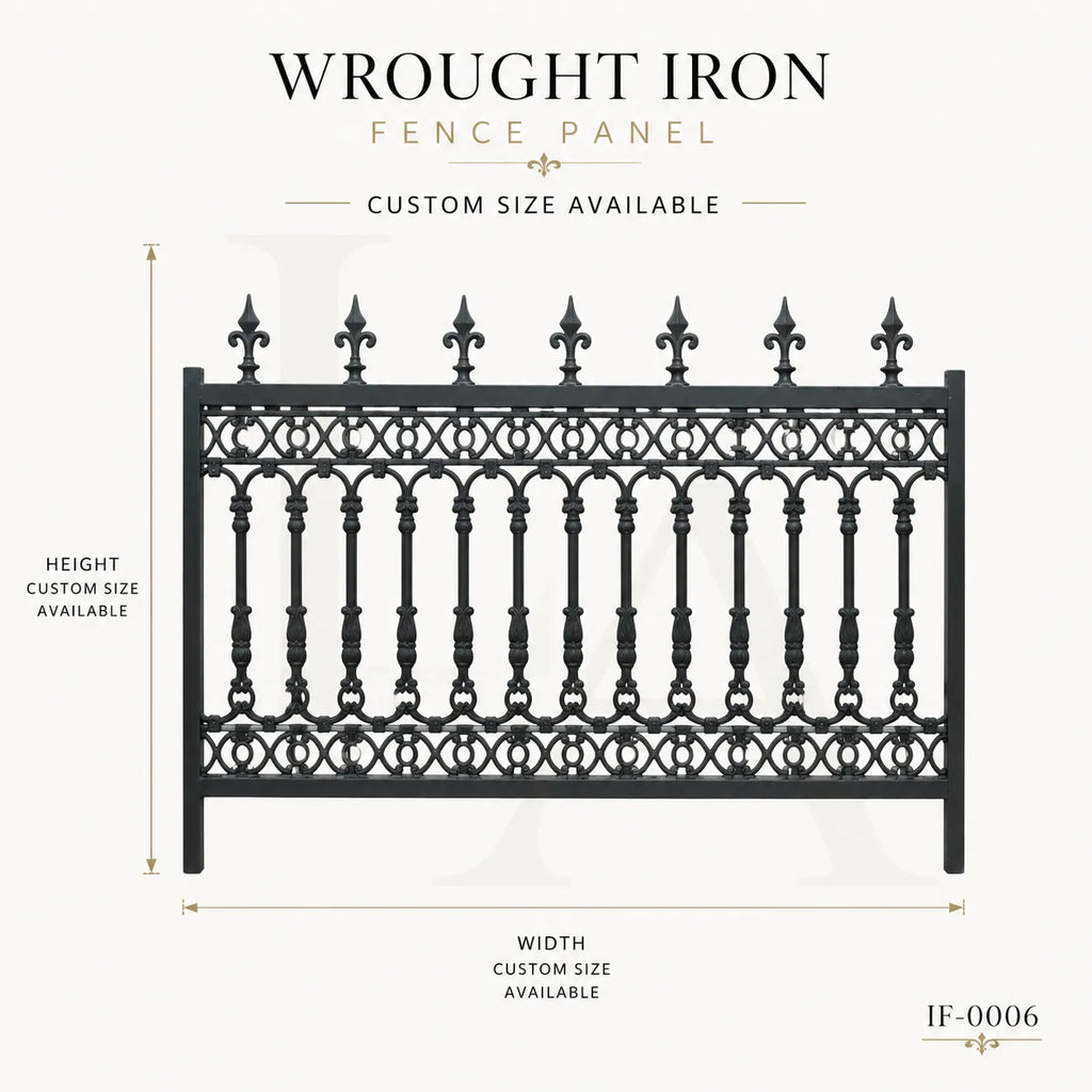 Classic Wrought Iron Ornamental Fence Panel