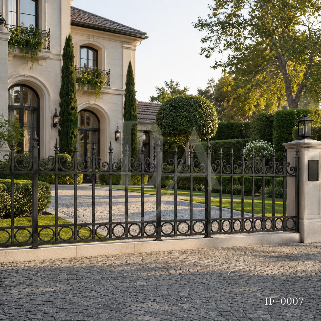 Classic Spear Top Wrought Iron Fence Panel