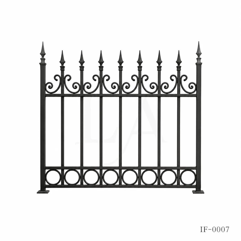 Classic Spear Top Wrought Iron Fence Panel