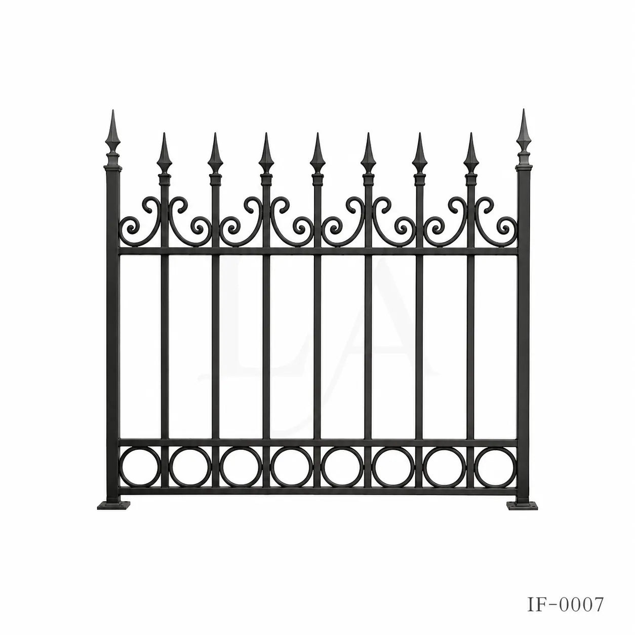 Classic Spear Top Wrought Iron Fence Panel