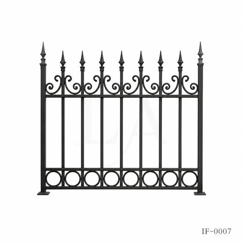 Classic Spear Top Wrought Iron Fence Panel