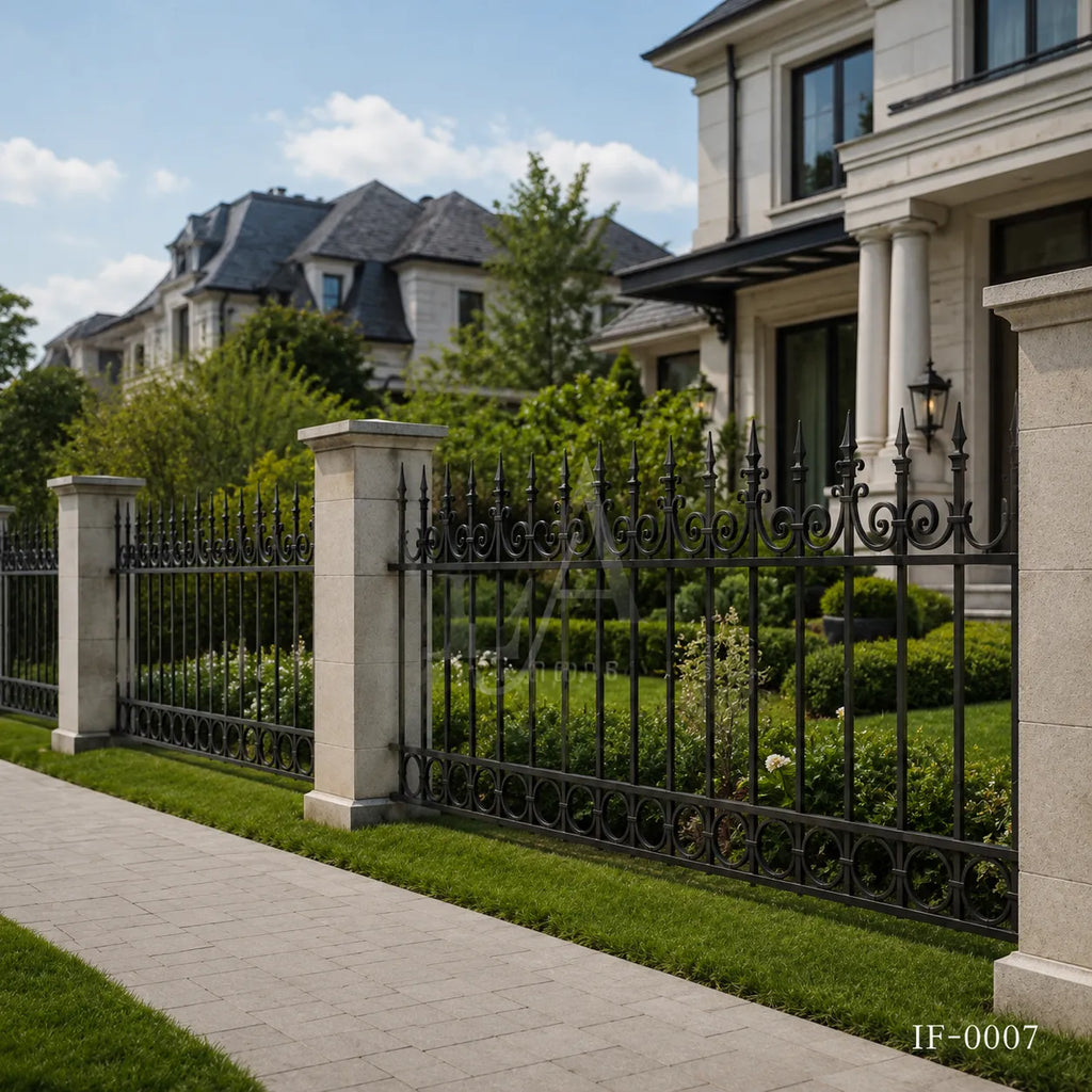 Classic Spear Top Wrought Iron Fence Panel