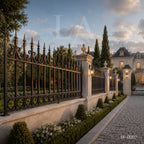 Classic Spear Top Wrought Iron Fence Panel