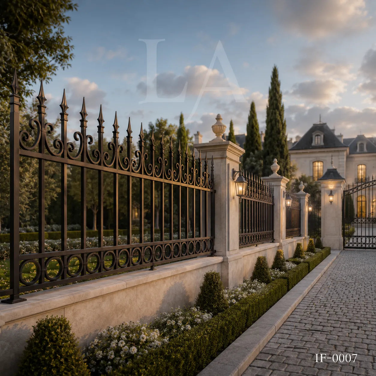 Classic Spear Top Wrought Iron Fence Panel