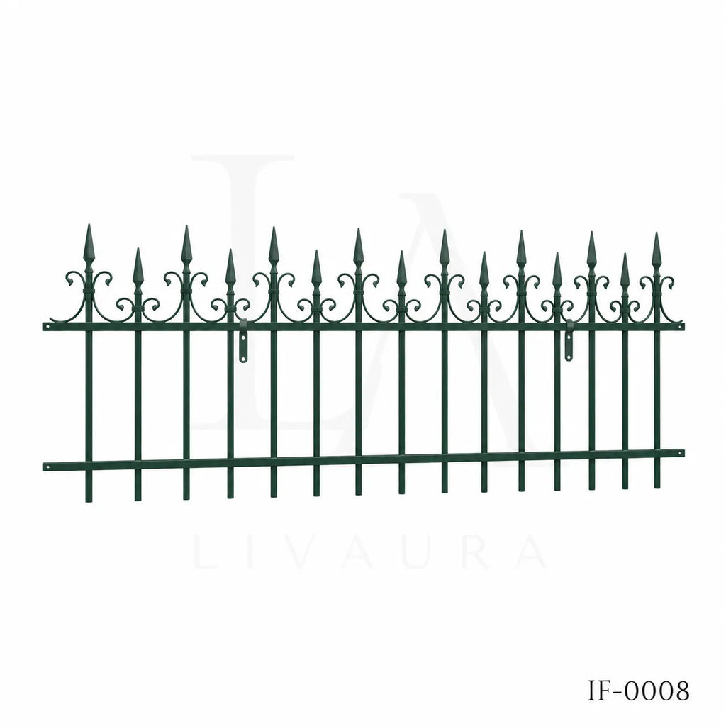 Victorian Spear Top Wrought Iron Fence Panel