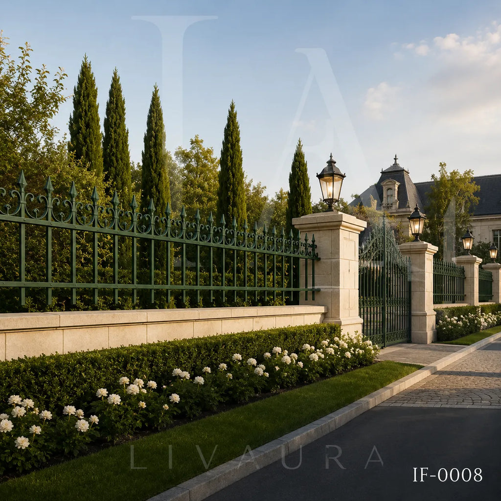 Victorian Spear Top Wrought Iron Fence Panel