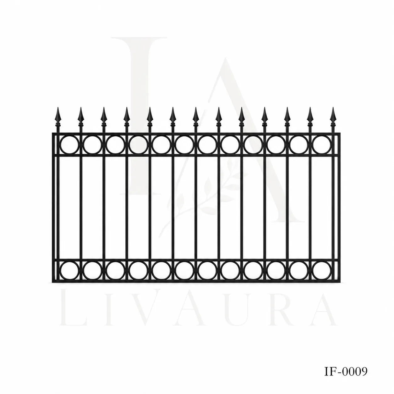 Classic Ring Top Wrought Iron Fence Panel