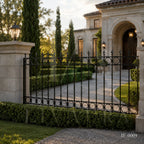 Classic Ring Top Wrought Iron Fence Panel