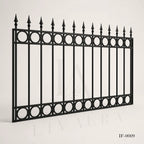 Classic Ring Top Wrought Iron Fence Panel