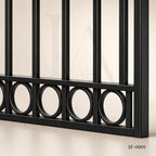 Classic Ring Top Wrought Iron Fence Panel