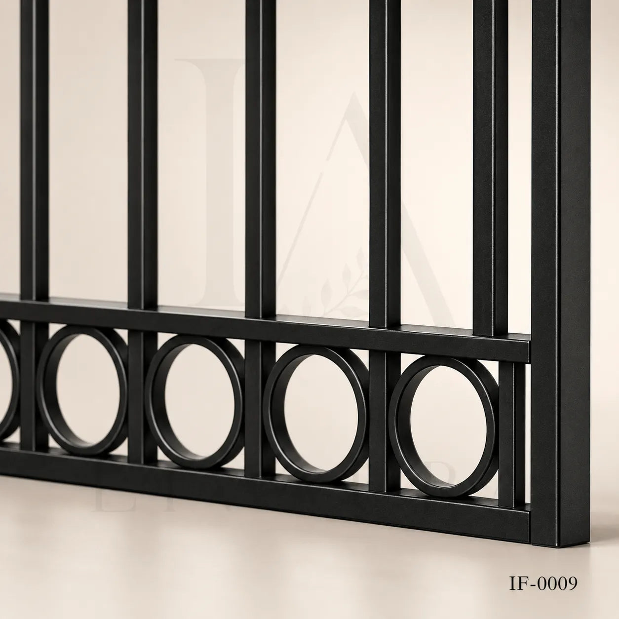 Classic Ring Top Wrought Iron Fence Panel