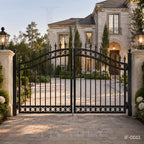 Classic Double Swing Wrought Iron Driveway Gate