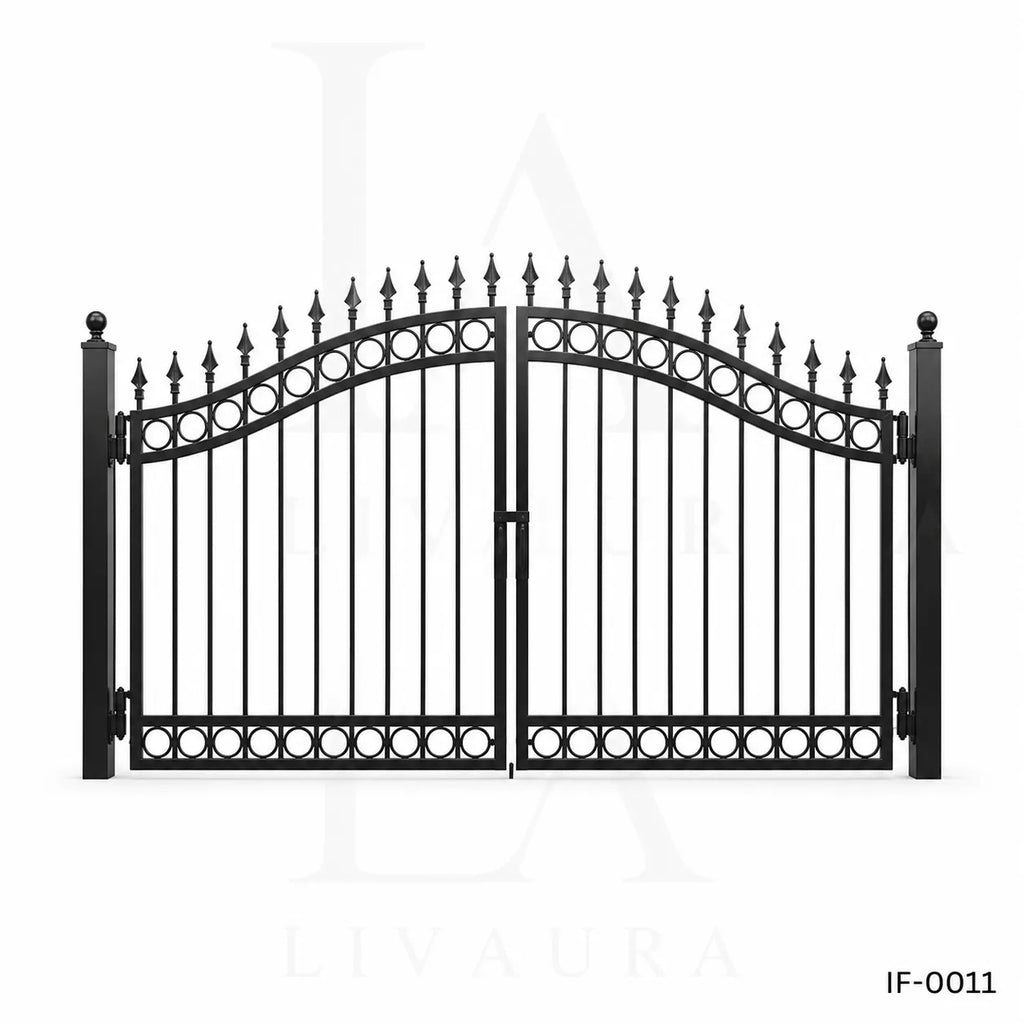 Classic Double Swing Wrought Iron Driveway Gate