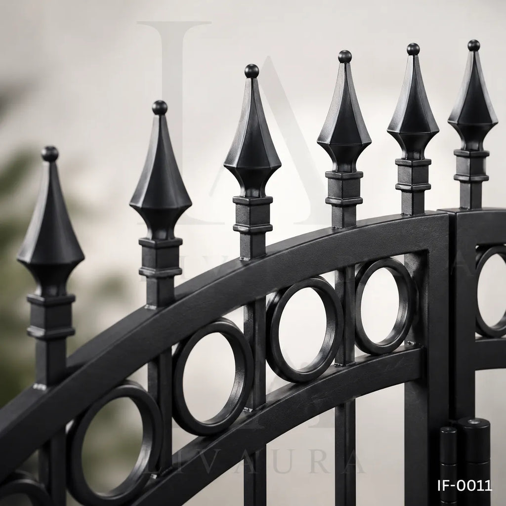 Classic Double Swing Wrought Iron Driveway Gate