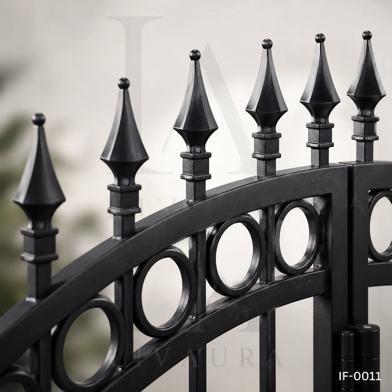 Classic Double Swing Wrought Iron Driveway Gate