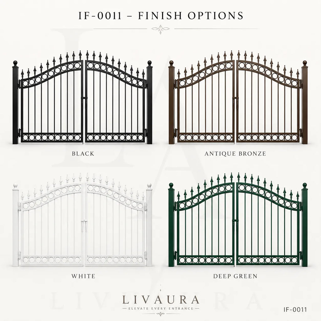Classic Double Swing Wrought Iron Driveway Gate