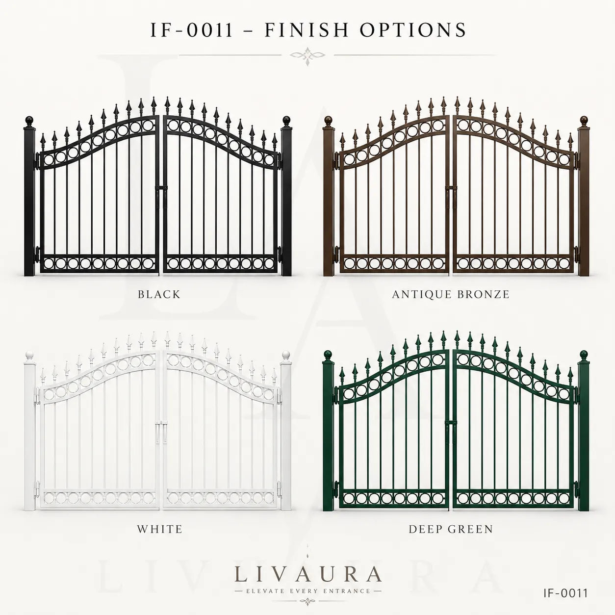 Classic Double Swing Wrought Iron Driveway Gate