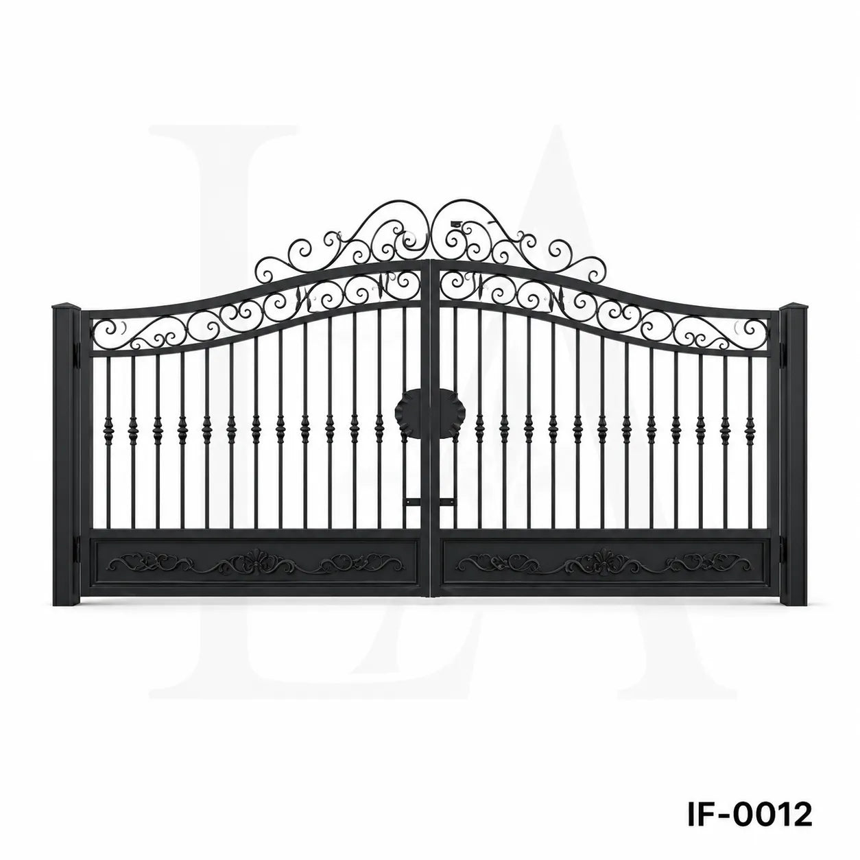 Luxury Scroll Top Wrought Iron Driveway Gate