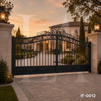 Luxury Scroll Top Wrought Iron Driveway Gate