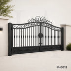 Luxury Scroll Top Wrought Iron Driveway Gate