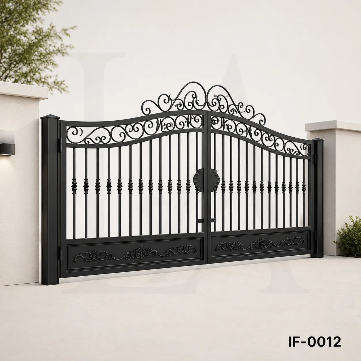 Luxury Scroll Top Wrought Iron Driveway Gate
