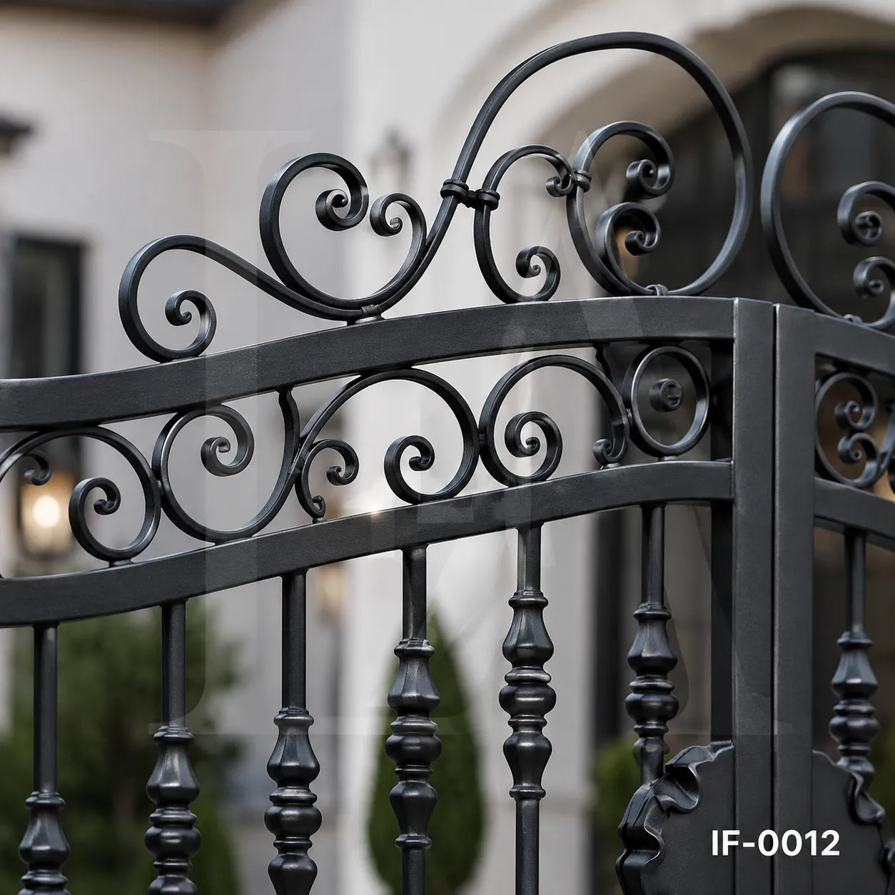 Luxury Scroll Top Wrought Iron Driveway Gate