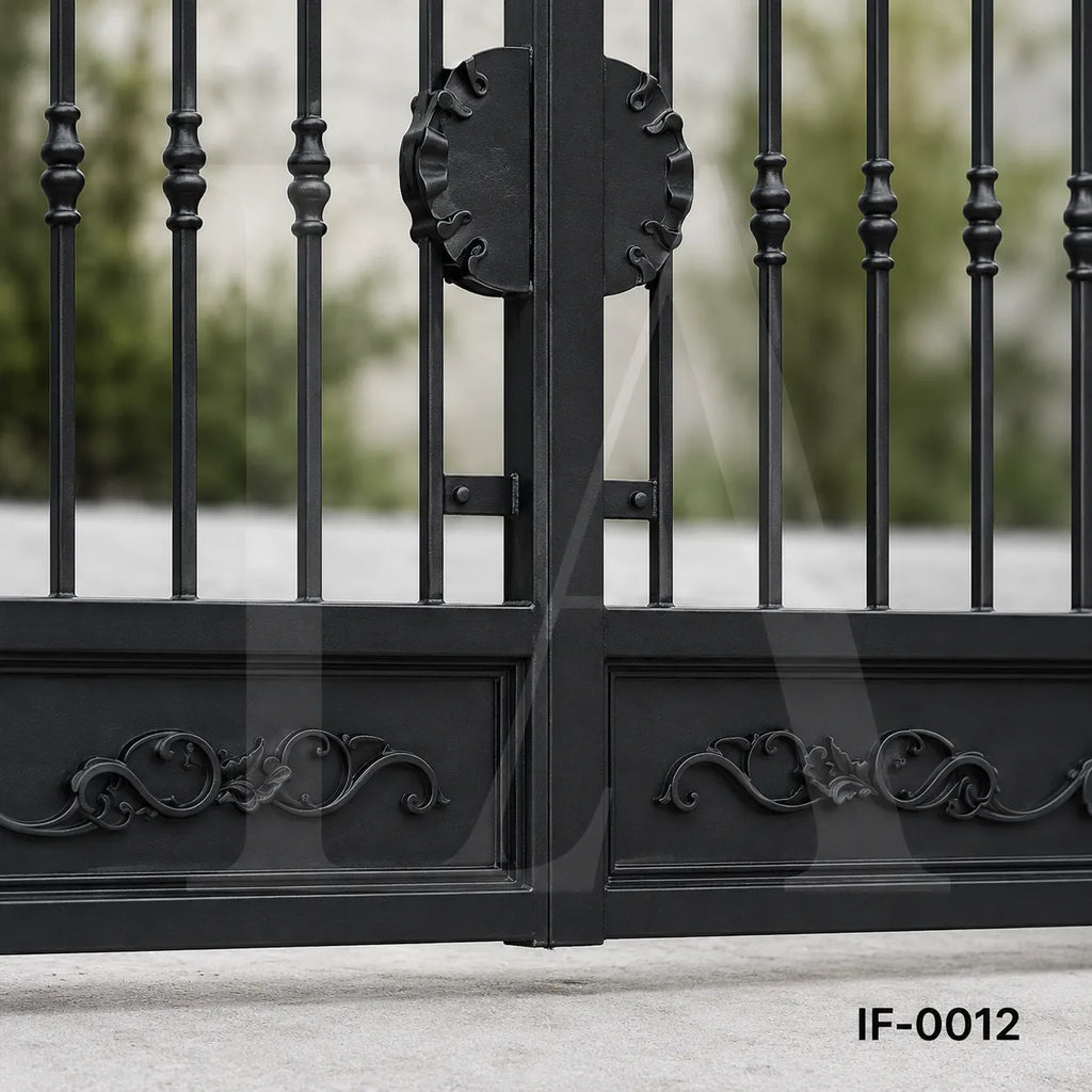 Luxury Scroll Top Wrought Iron Driveway Gate