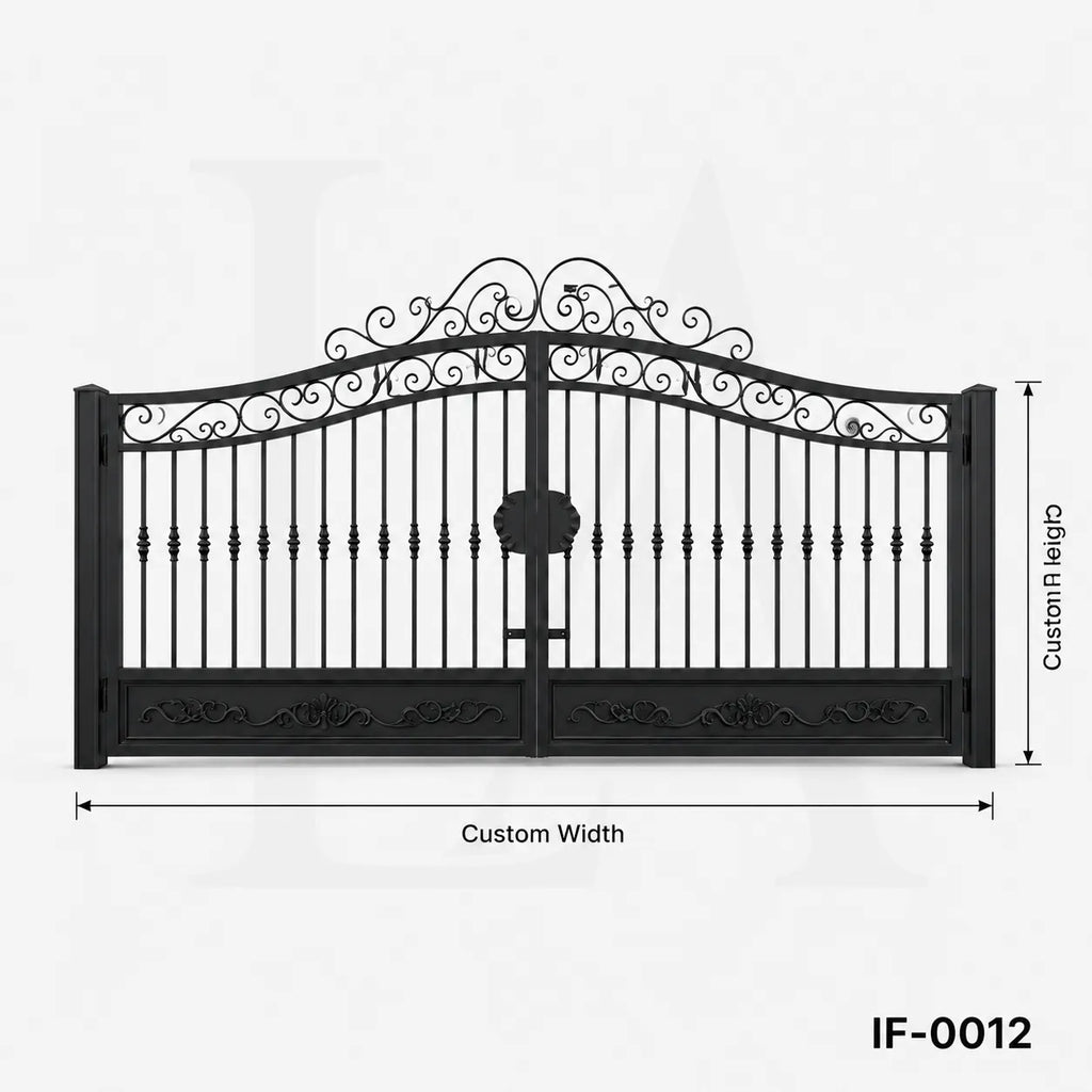 Luxury Scroll Top Wrought Iron Driveway Gate