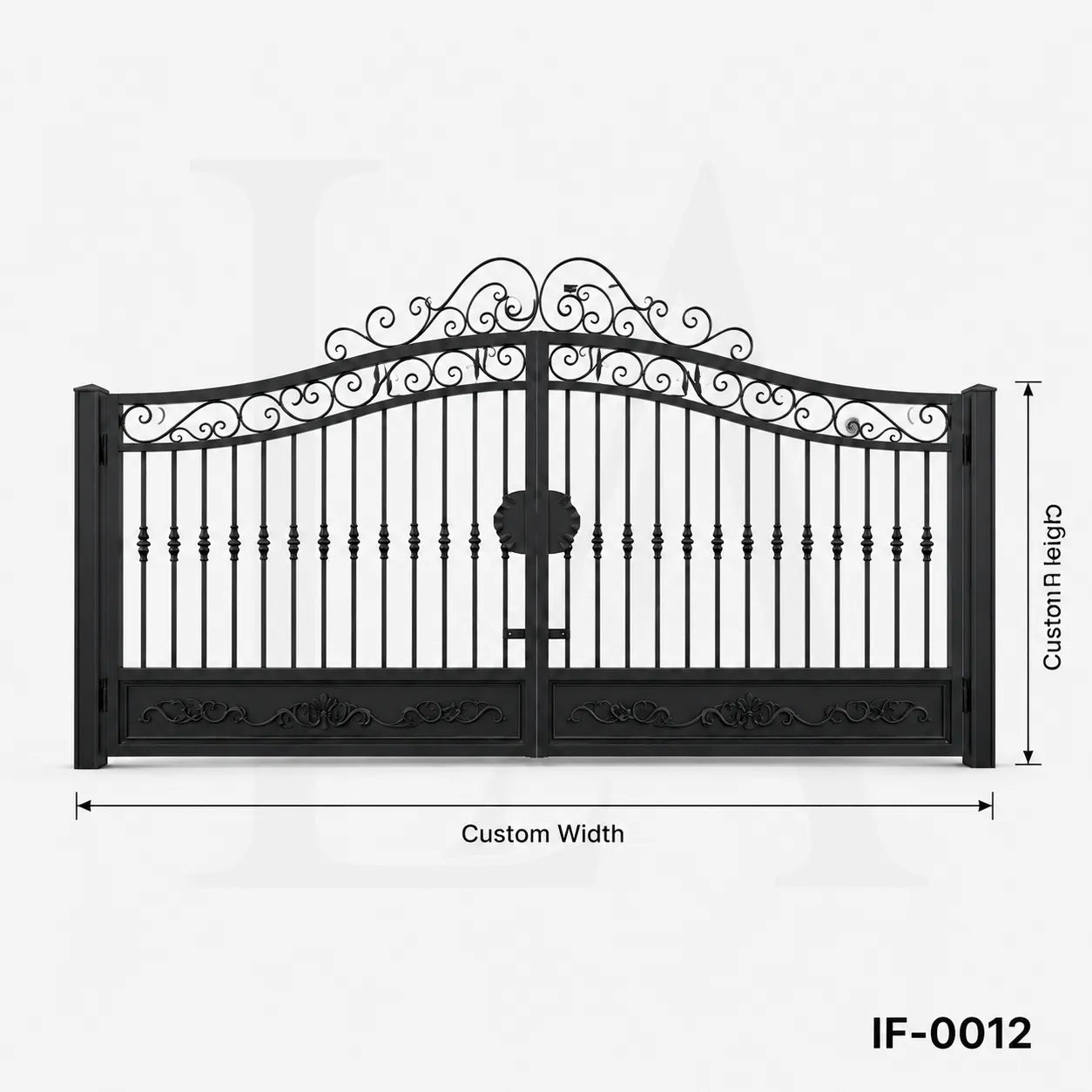 Luxury Scroll Top Wrought Iron Driveway Gate