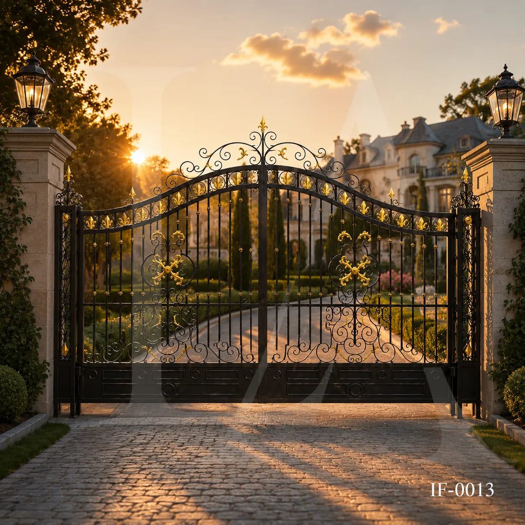 Royal Estate Ornamental Wrought Iron Driveway Gate