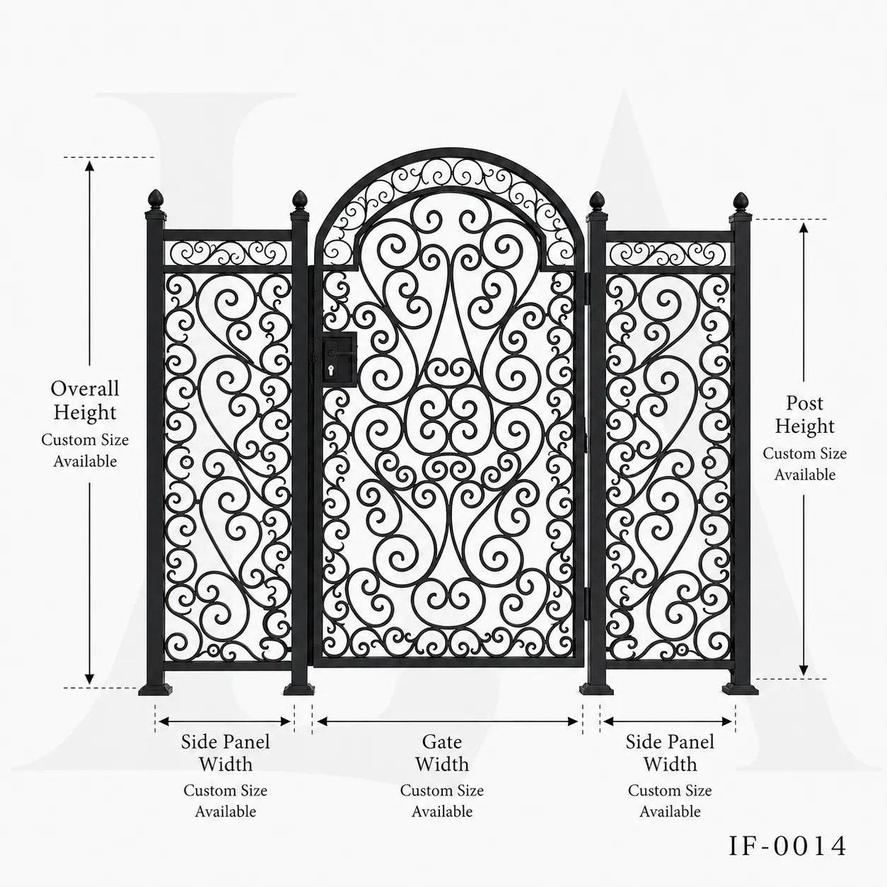 Heritage Scroll Wrought Iron Garden Gate