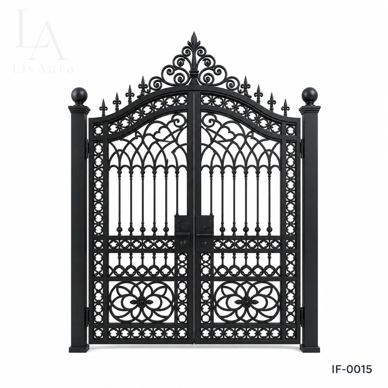 Regency Estate Wrought Iron Entry Gate