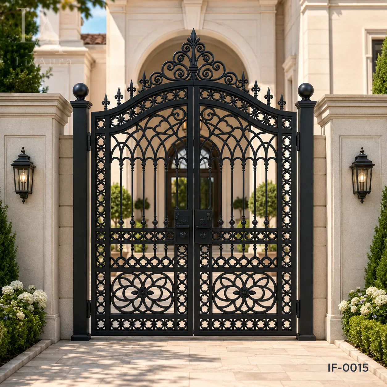 Regency Estate Wrought Iron Entry Gate