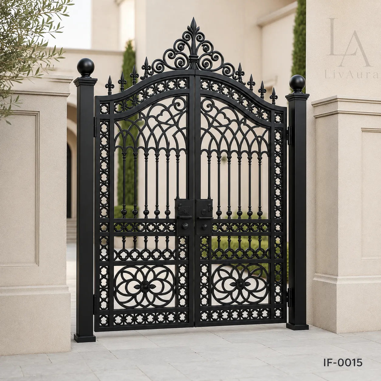 Regency Estate Wrought Iron Entry Gate