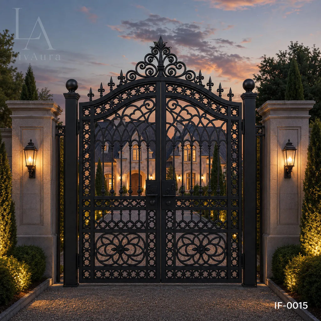 Regency Estate Wrought Iron Entry Gate