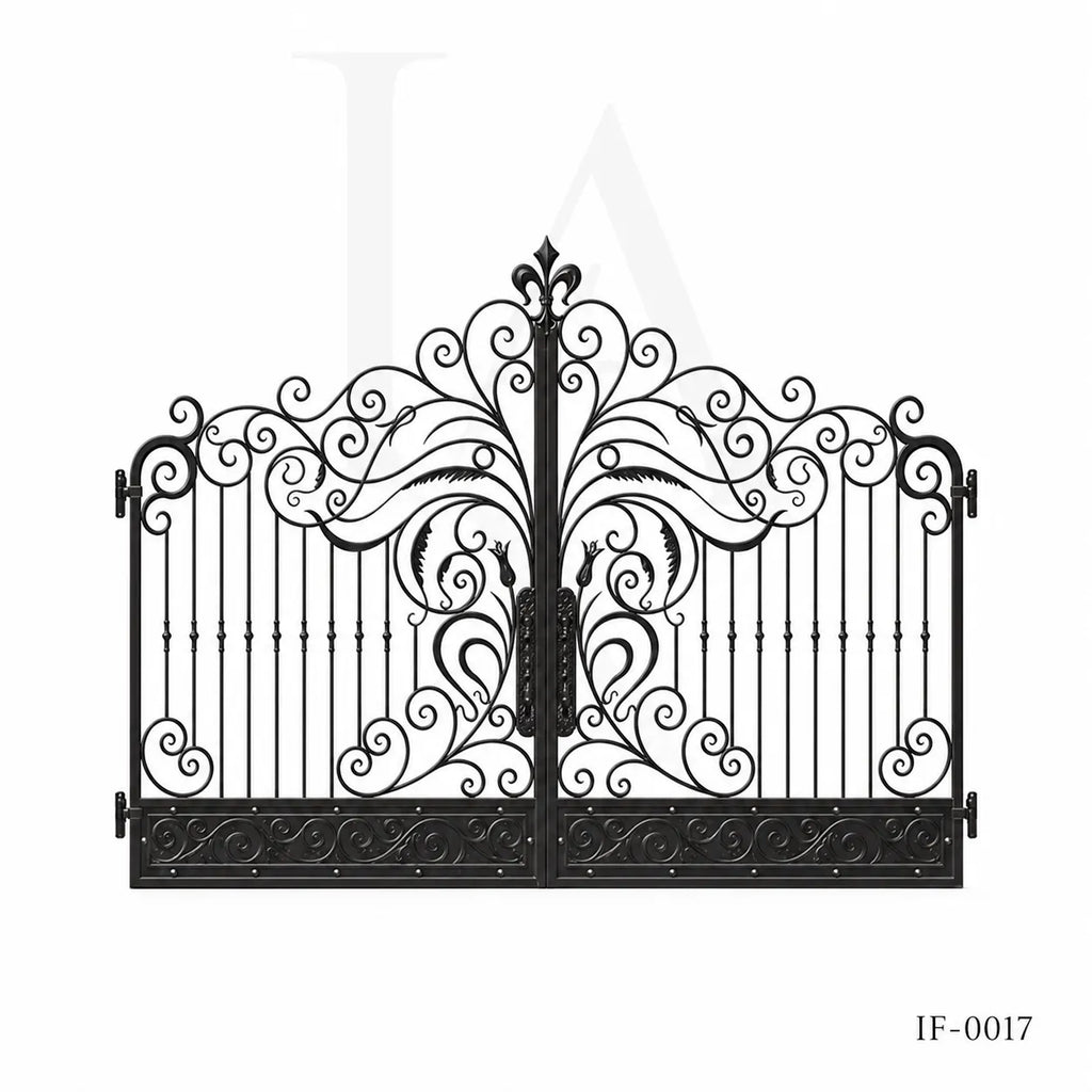 Grand Baroque Wrought Iron Estate Driveway Gate