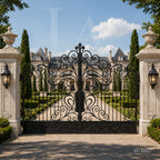 Grand Baroque Wrought Iron Estate Driveway Gate